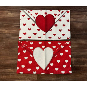 Unbranded Valentine's Day Heart Accent Pillow Covers 12x20 Red White